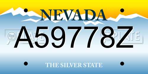 A59778Z Nevada License Plate