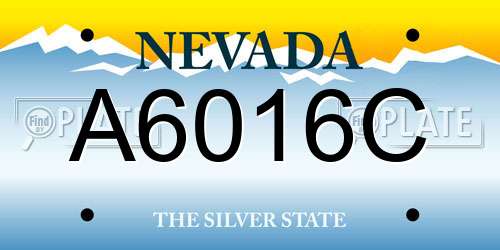 A6016C Nevada License Plate