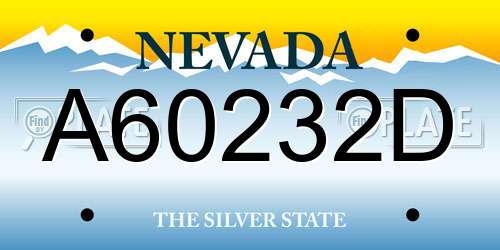 A60232D Nevada License Plate