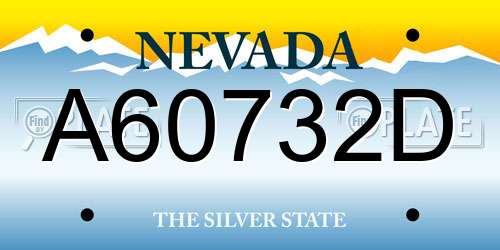 A60732D Nevada License Plate