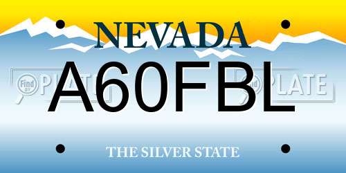 A60FBL Nevada License Plate