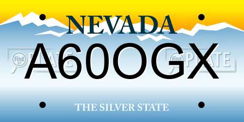 A60OGX Nevada License Plate