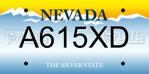 A615XD Nevada License Plate