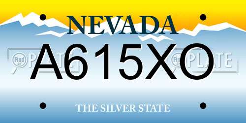 A615XO Nevada License Plate