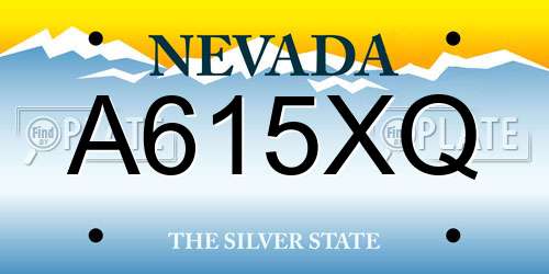 A615XQ Nevada License Plate