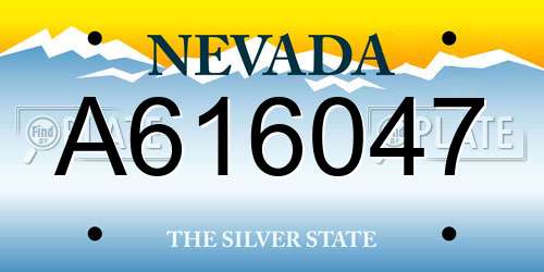 A616047 Nevada License Plate