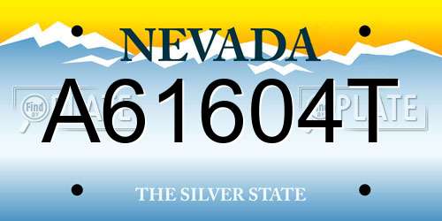 A61604T Nevada License Plate