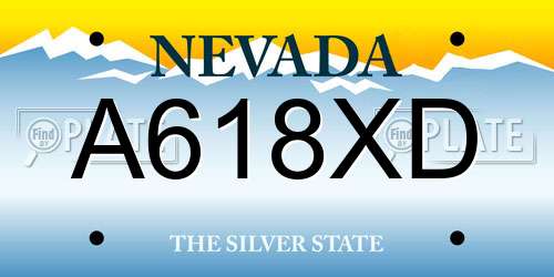 A618XD Nevada License Plate