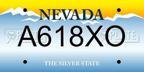 A618XO Nevada License Plate