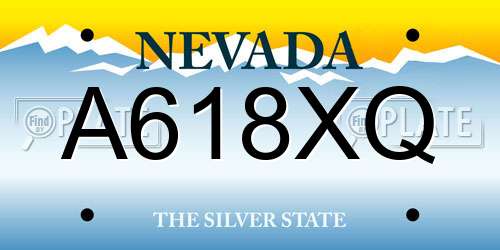 A618XQ Nevada License Plate