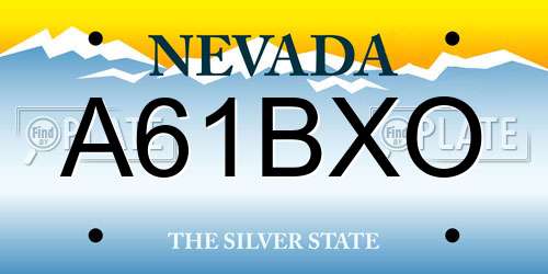 A61BXO Nevada License Plate