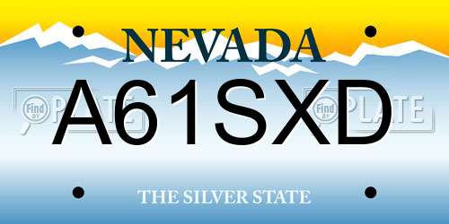 A61SXD Nevada License Plate