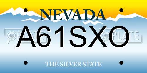 A61SXO Nevada License Plate