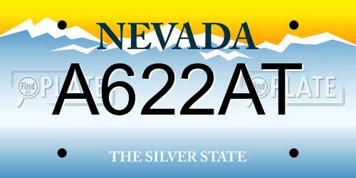 A622AT Nevada License Plate