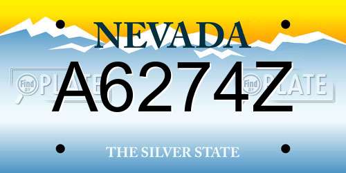 A6274Z Nevada License Plate