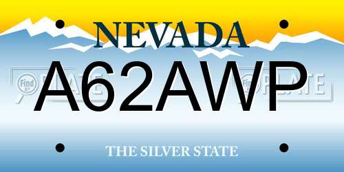 A62AWP Nevada License Plate