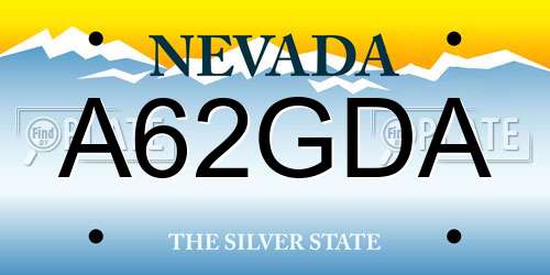 A62GDA Nevada License Plate