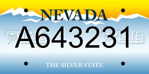 A643231 Nevada License Plate