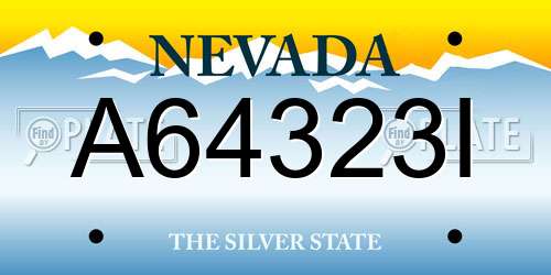 A64323I Nevada License Plate