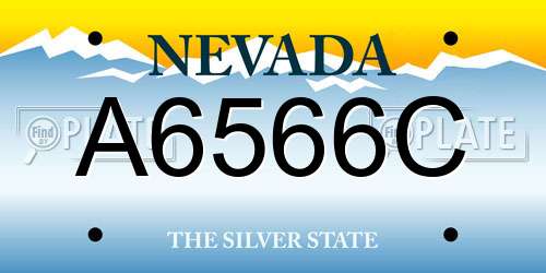 A6566C Nevada License Plate