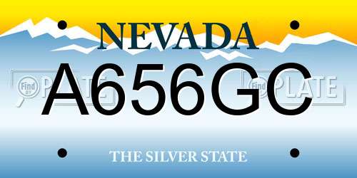 A656GC Nevada License Plate