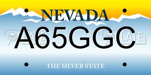 A65GGC Nevada License Plate