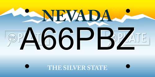 A66PBZ Nevada License Plate