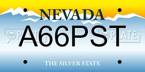 A66PST Nevada License Plate