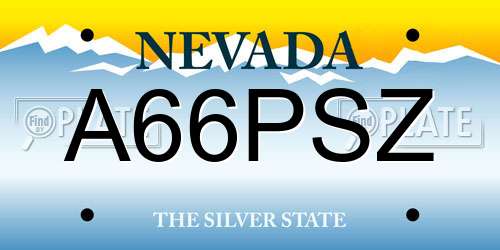 A66PSZ Nevada License Plate