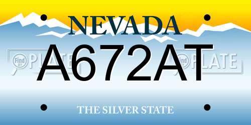 A672AT Nevada License Plate