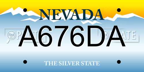 A676DA Nevada License Plate