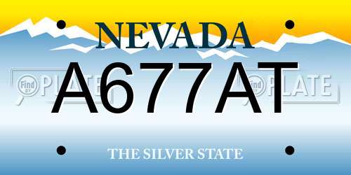 A677AT Nevada License Plate