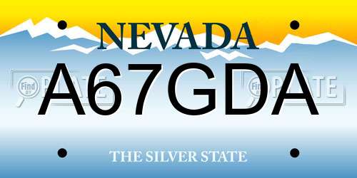 A67GDA Nevada License Plate