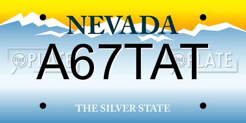A67TAT Nevada License Plate