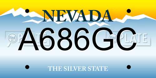 A686GC Nevada License Plate