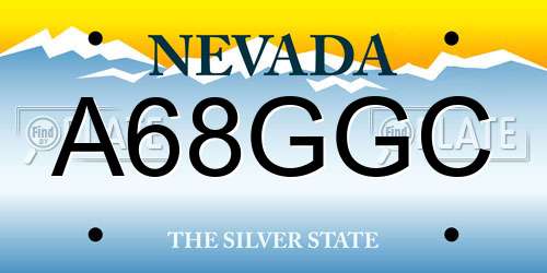 A68GGC Nevada License Plate