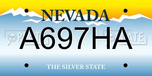 A697HA Nevada License Plate