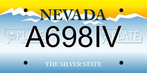 A698IV Nevada License Plate