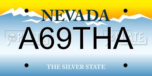 A69THA Nevada License Plate