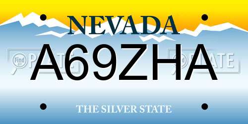 A69ZHA Nevada License Plate