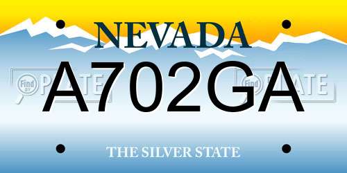 A702GA Nevada License Plate