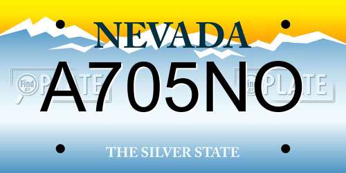 A705NO Nevada License Plate