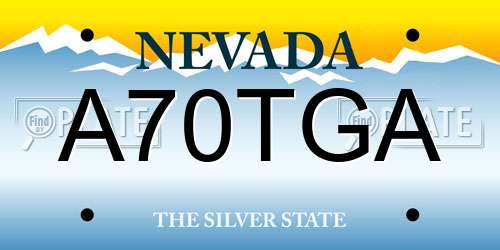 A70TGA Nevada License Plate