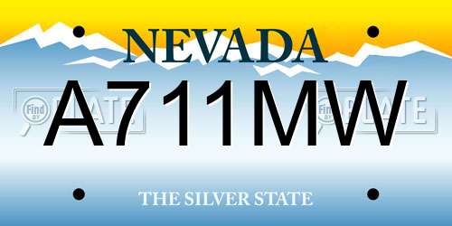 A711MW Nevada License Plate