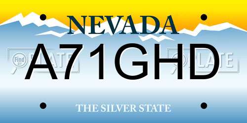 A71GHD Nevada License Plate