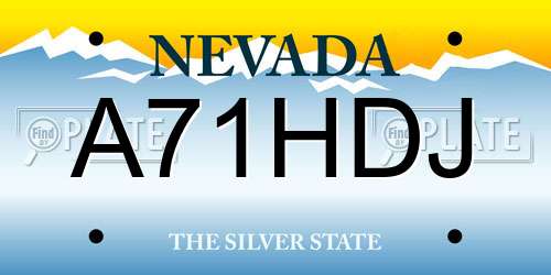 A71HDJ Nevada License Plate