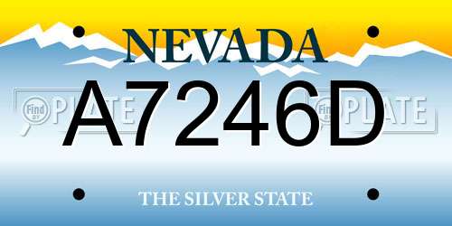 A7246D Nevada License Plate