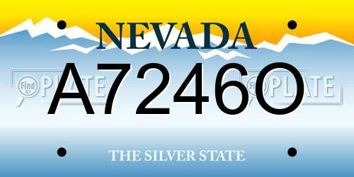 A7246O Nevada License Plate