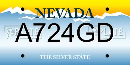 A724GD Nevada License Plate