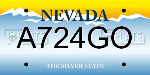A724GO Nevada License Plate